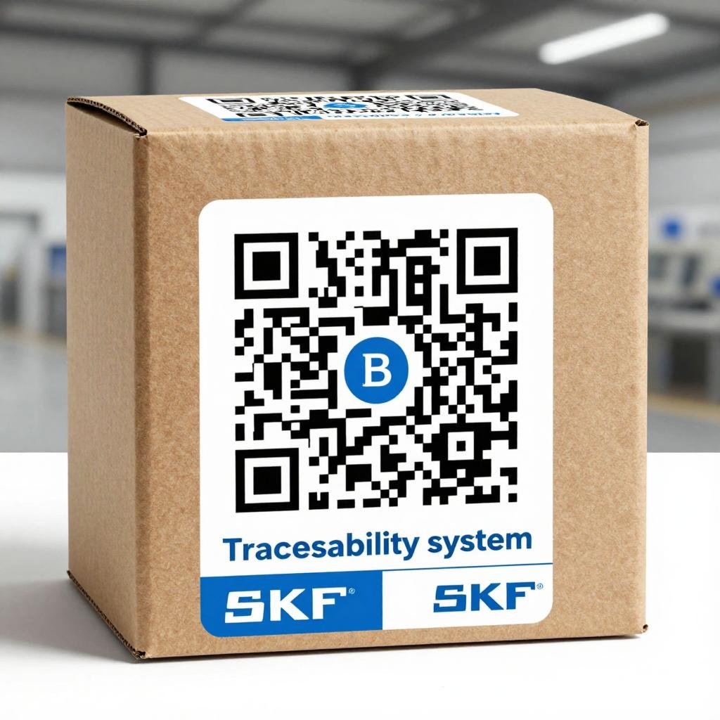 Bearing packaging with QR traceability system