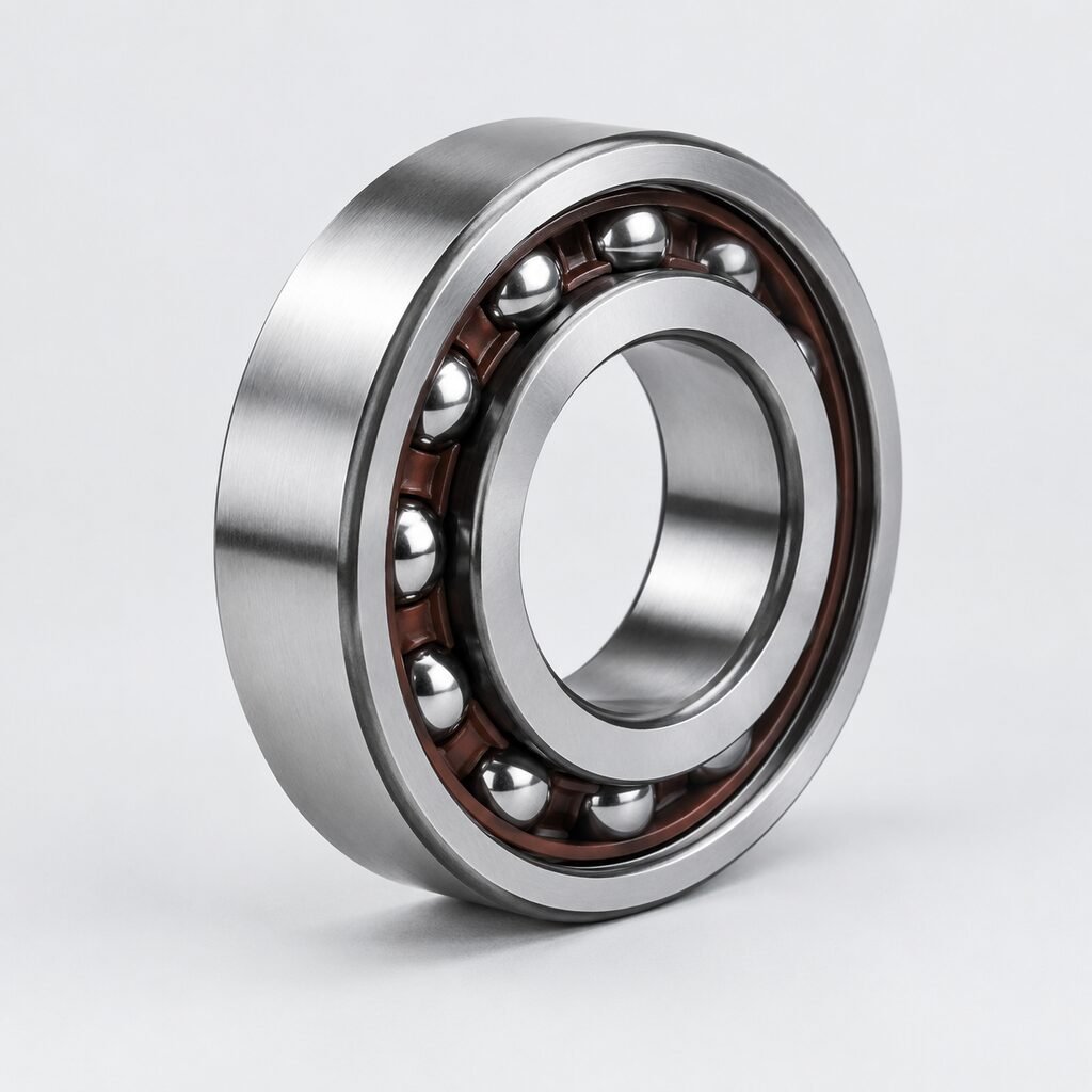 SKF Super-Precision Angular Contact Ball Bearings bearings arranged on an industrial workbench
